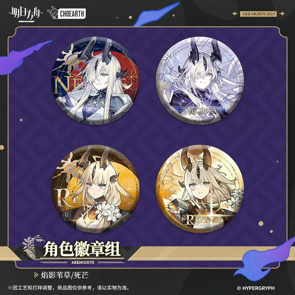 Arknights When Elegies Are Ashes Series Character Badge Set (Necrass / Reed The Flame Shadow)