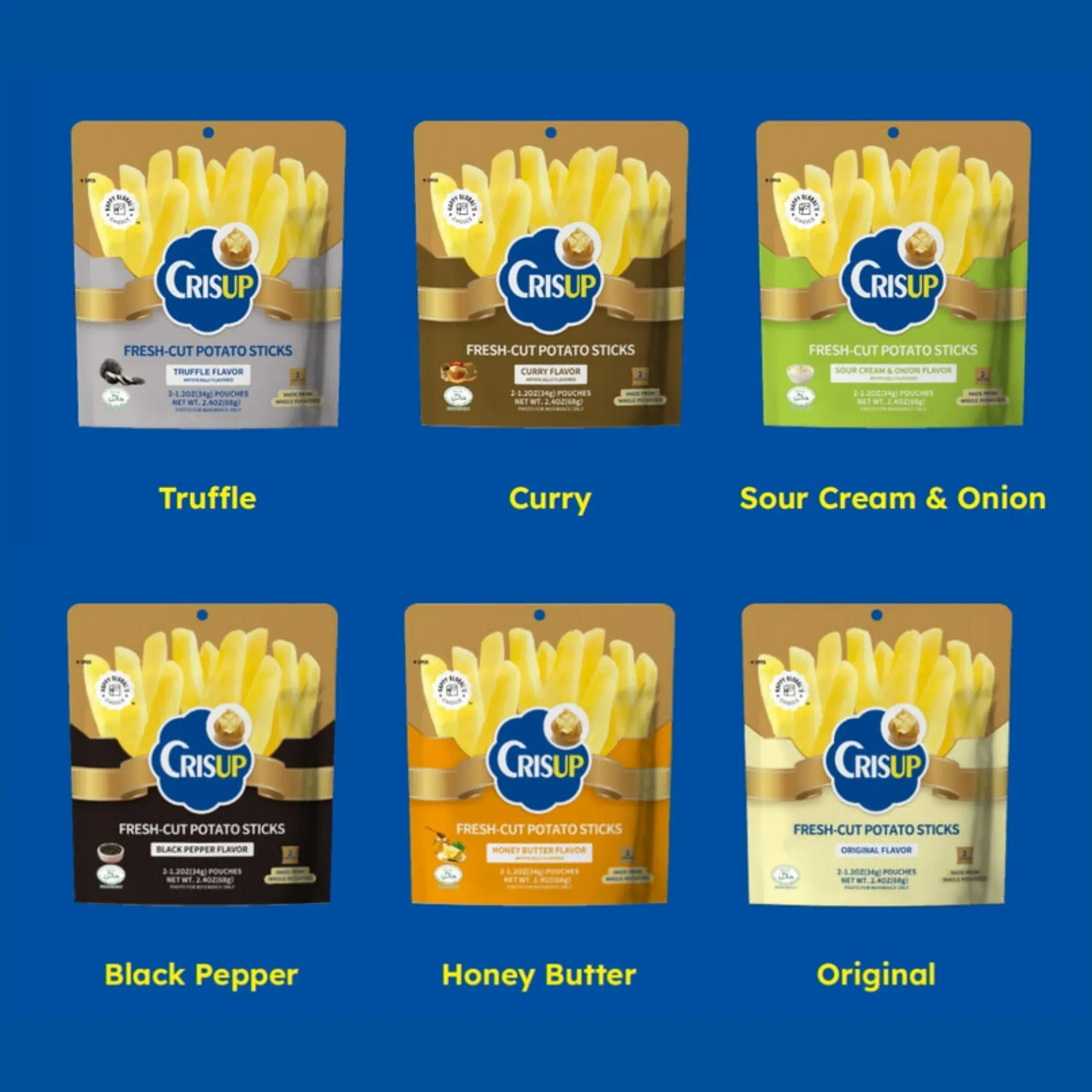 Crisup Fresh Cut Potato Sticks Bag Small Package (6 Flavors)