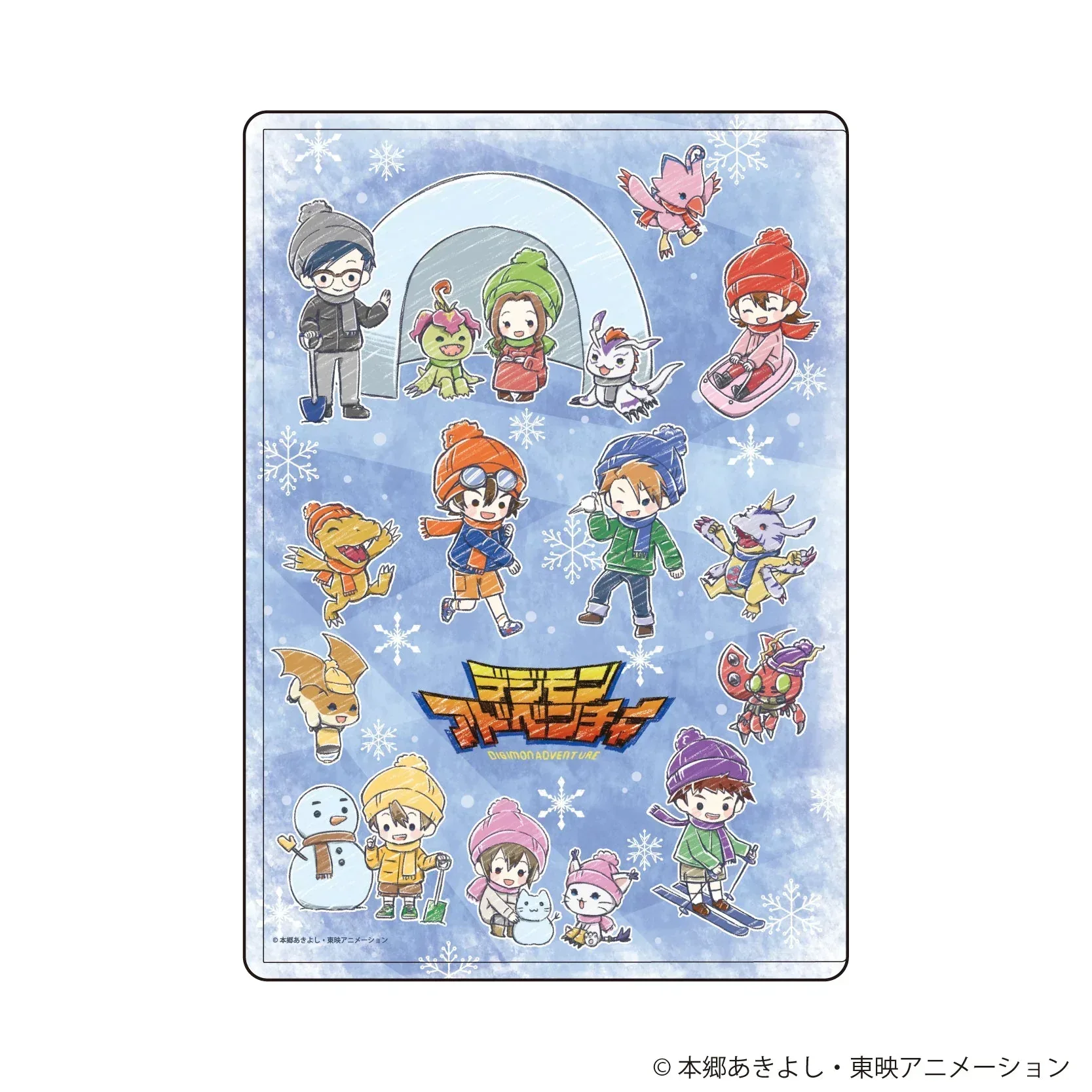 Digimon Adventure Playing In the Snow Ver. Group Design Character Clear Case