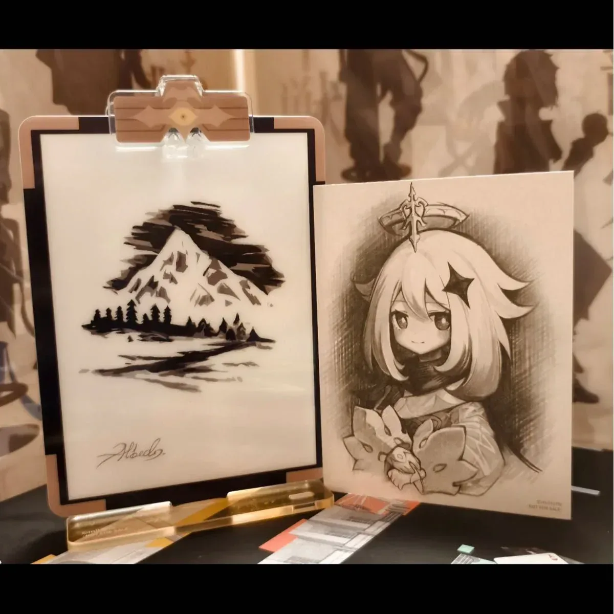 Genshin Impact Albedo Theme Impression Series Paimon Drawing Acrylic Stand (Not For Sale) - Image 2