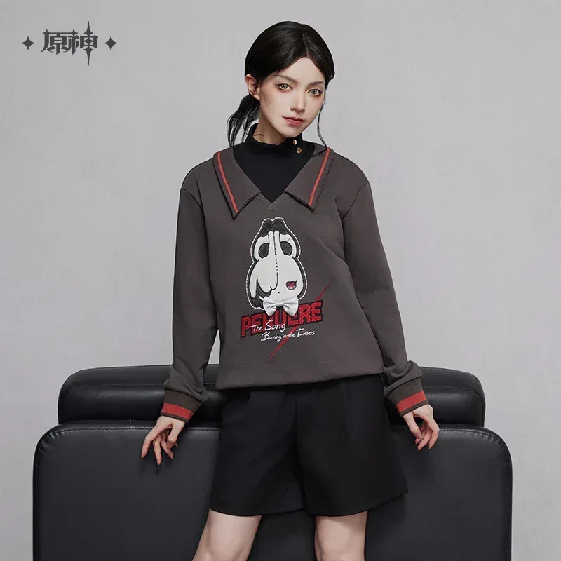 Genshin Impact Arlecchino Theme Impression Series Faux Two-piece Hoodie