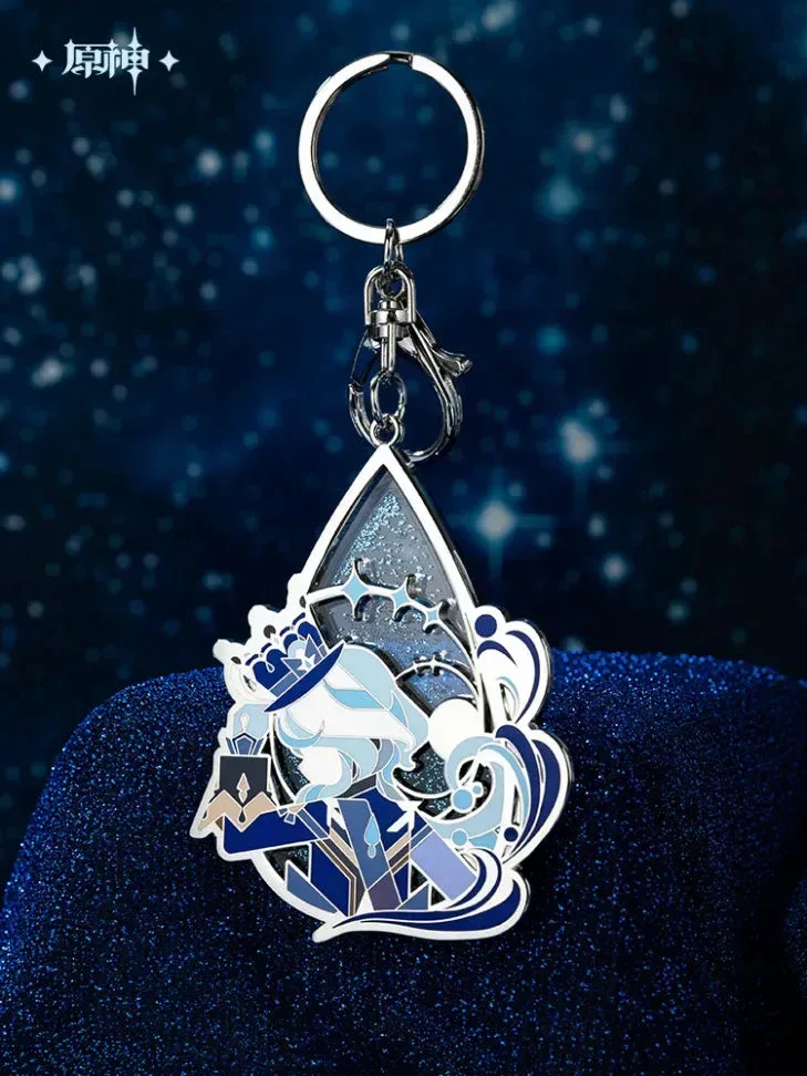 Genshin Impact Furina Stage Focus Glitter Quicksand Metal Keychain
