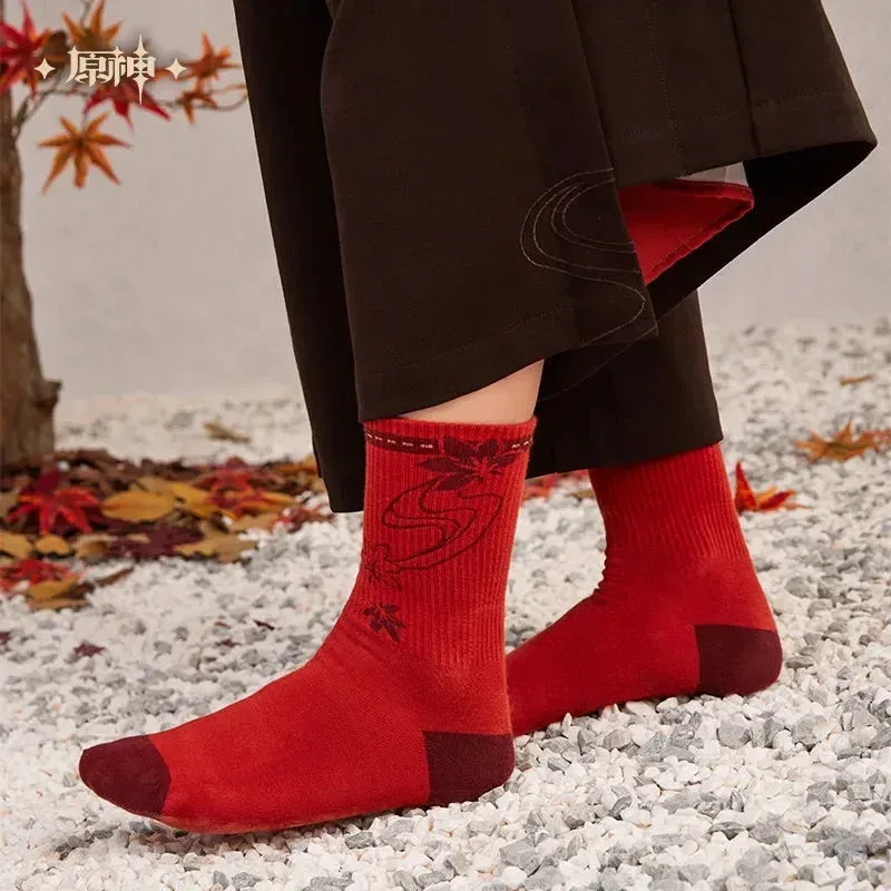 Genshin Impact Kaedehara Kazuha Theme Impression Series Mid-length Socks Set - Image 5