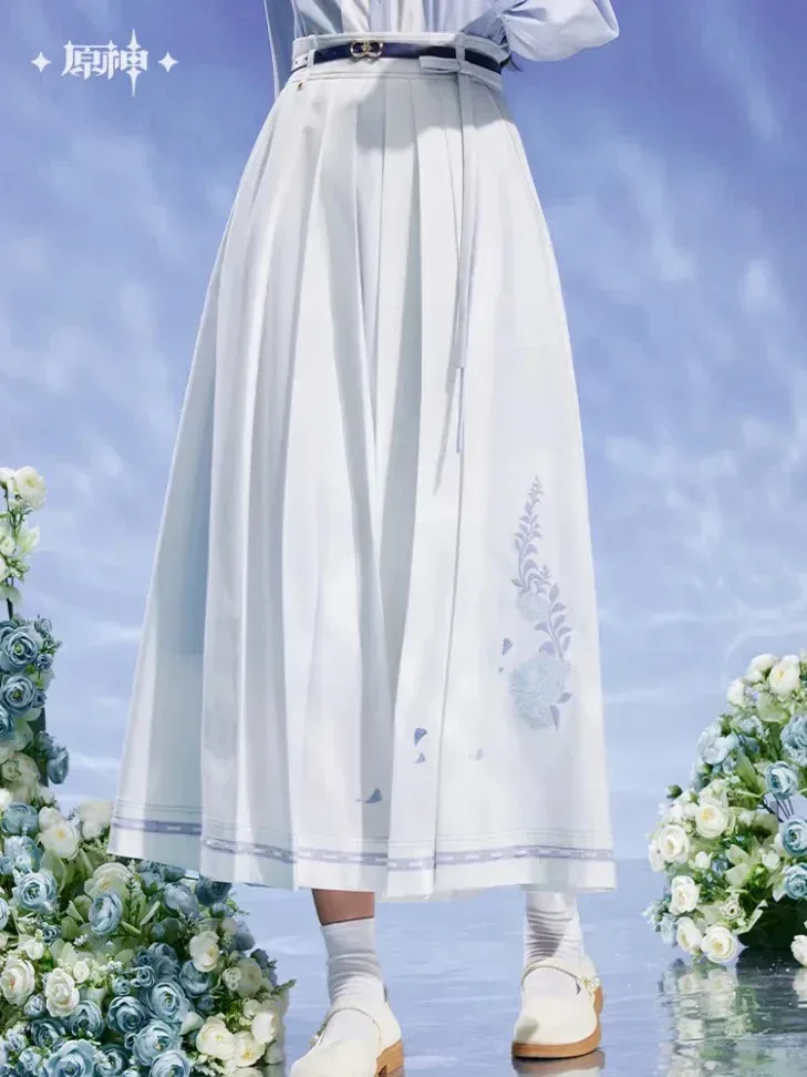 Genshin Impact Kamisato Ayato Theme Impression Series Long Pleated Skirt - Image 3