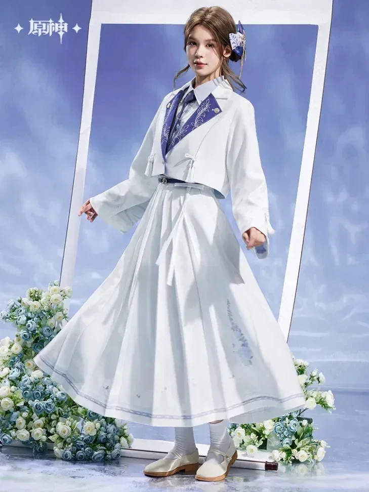 Genshin Impact Kamisato Ayato Theme Impression Series Long Pleated Skirt - Image 5
