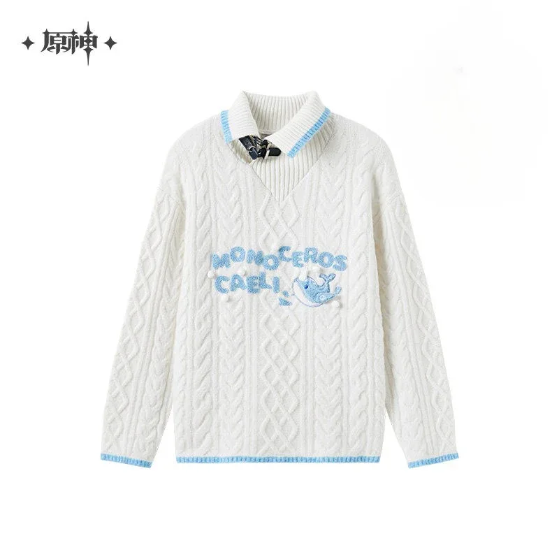 Genshin Impact Tartaglia Theme Impression Series Cable Knit Collar Sweater - Image 10