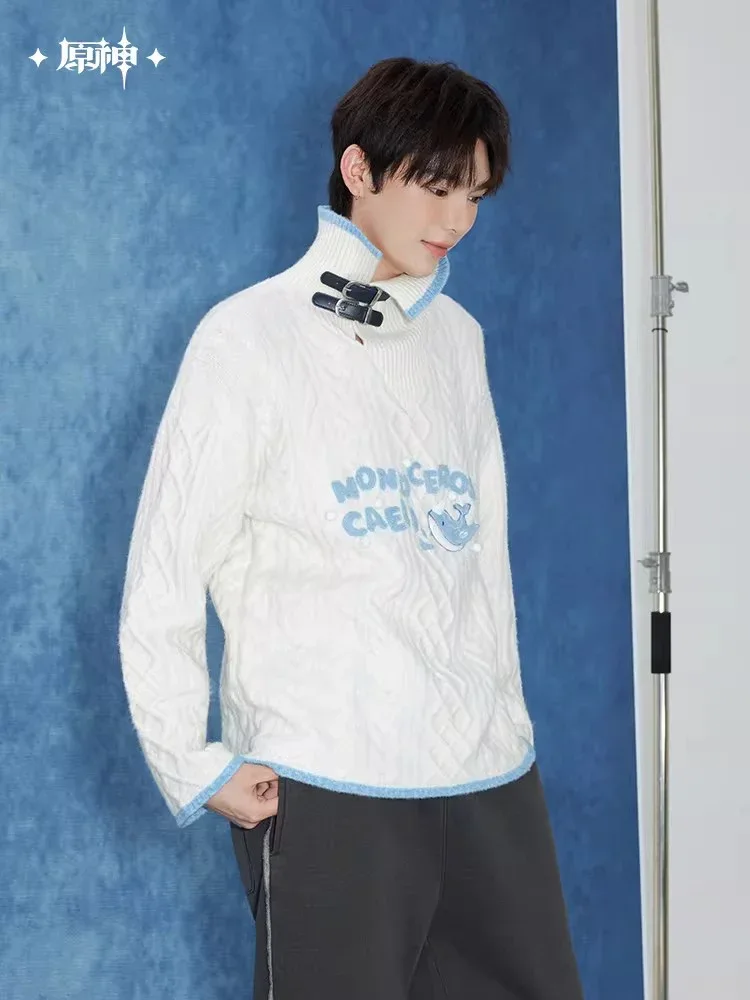 Genshin Impact Tartaglia Theme Impression Series Cable Knit Collar Sweater - Image 4