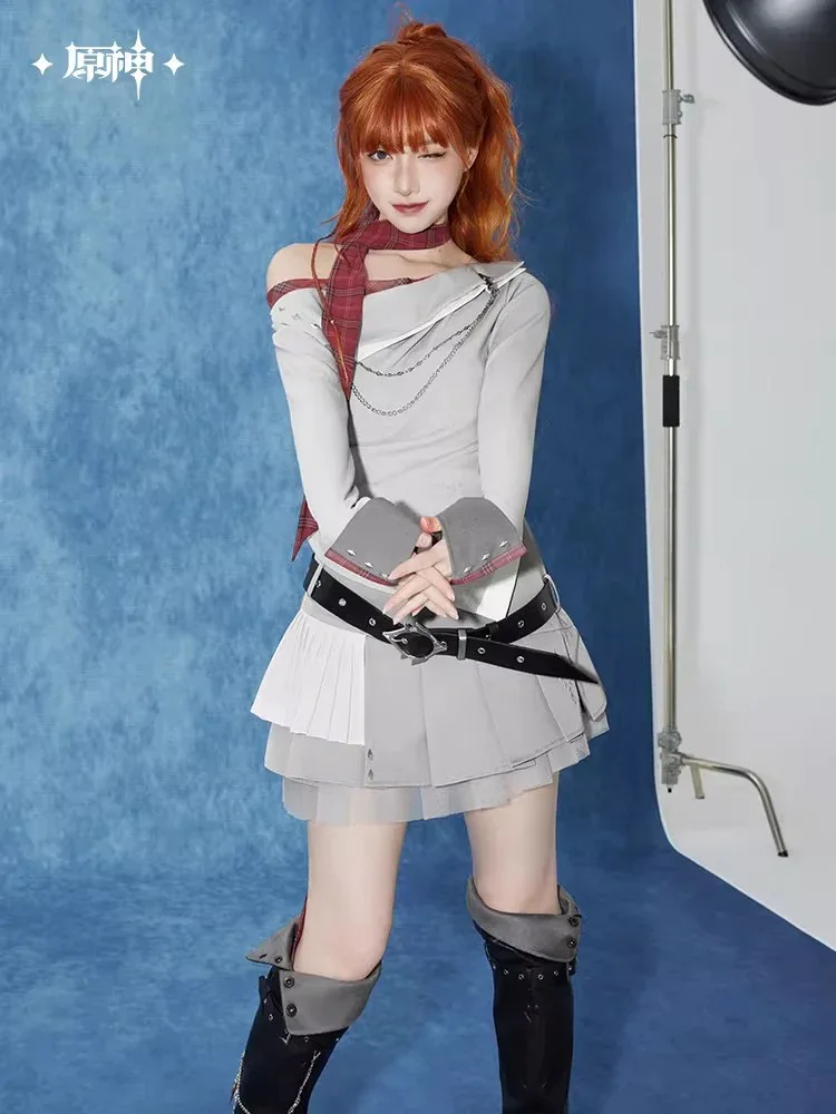 Genshin Impact Tartaglia Theme Impression Series Pleated Mini Skirt - Image 3