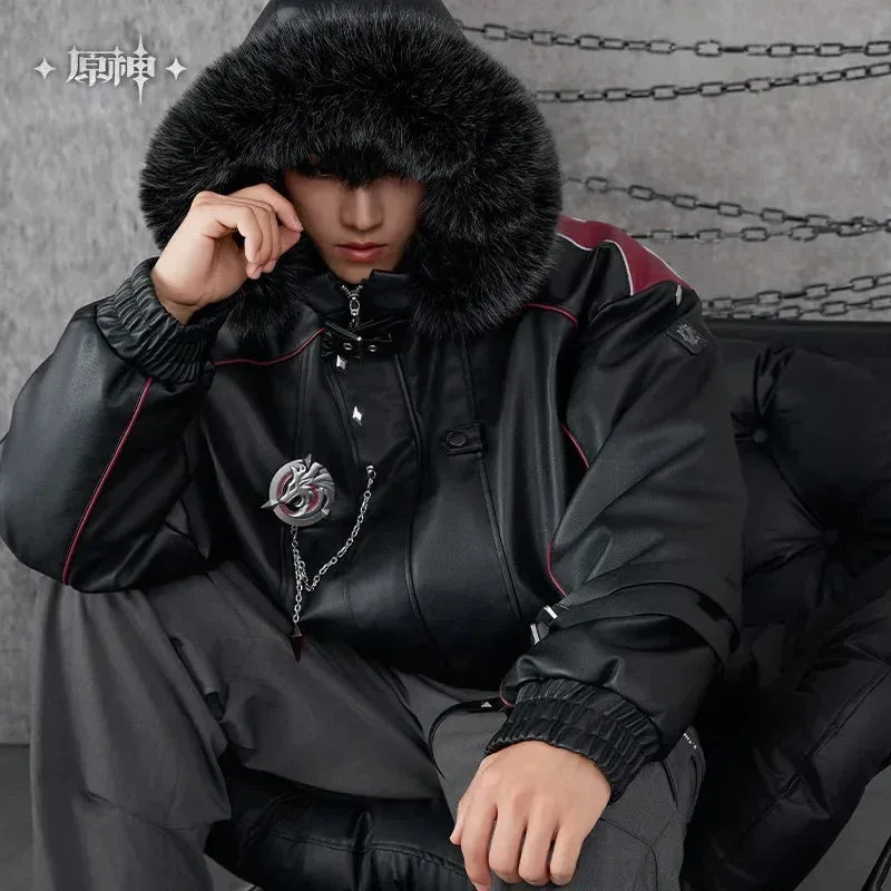 Genshin Impact Wriothesley Theme Impression Series Quilted PU Hooded Jackets - Image 6