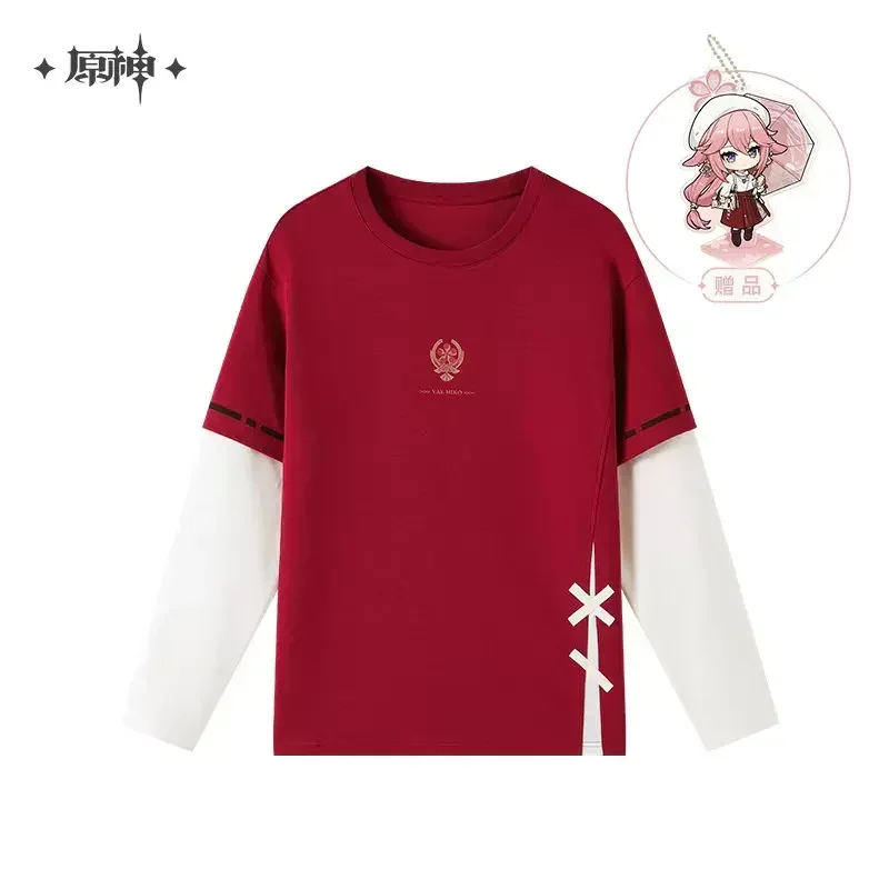 Genshin Impact Yae Miko Impression Series Patchwork Long-Sleeved T-shirt - Image 13