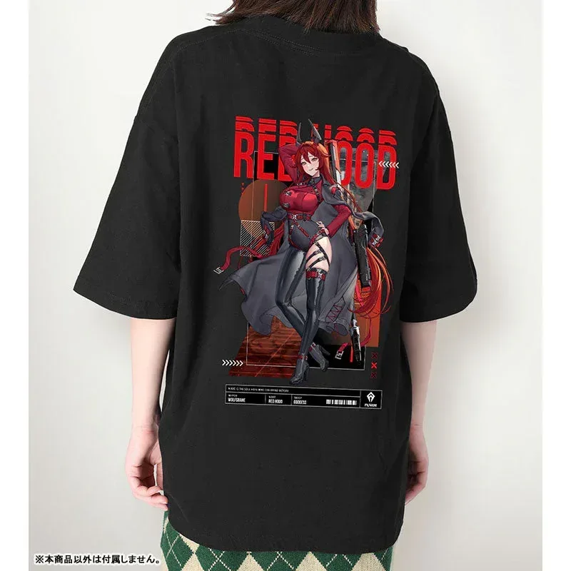 GODDESS OF VICTORY: NIKKE LOVECACAO Illustration Red Hood Tactical Fashion Ver. Unisex BIG Silhouette T-shirt - Image 4