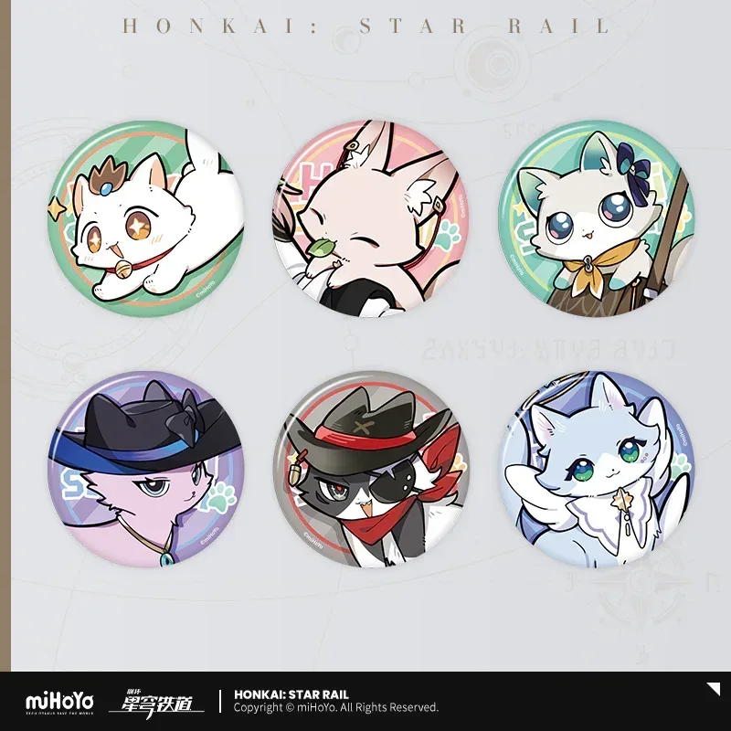 Honkai: Star Rail Little Cat Series Chibi Tinplate Badge Set Vol.5 (Not For Sale)