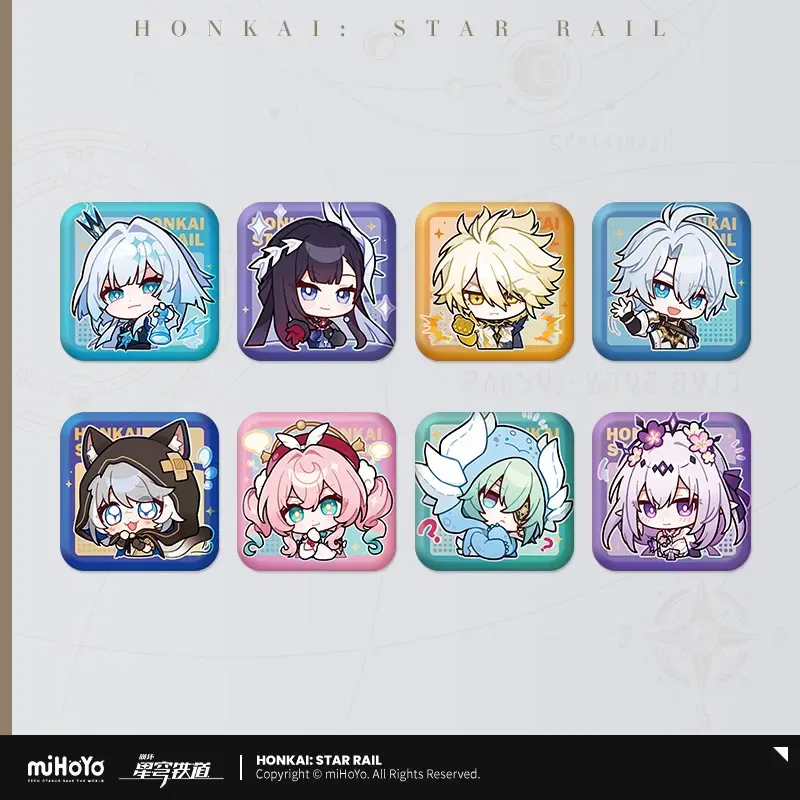Honkai: Star Rail Pom-Pom Exhibition Series Square Tinplate Badge