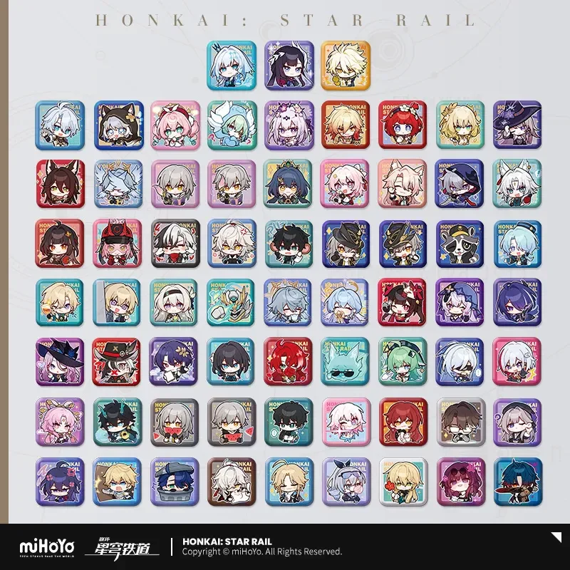 Honkai: Star Rail Pom-Pom Exhibition Series Square Tinplate Badge - Image 2
